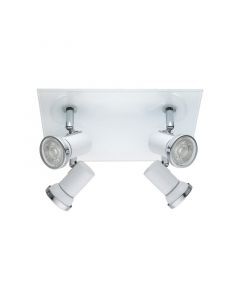 Stalen plafondlamp Jasmijn wit