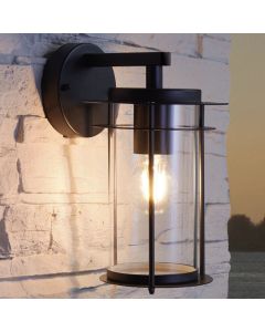 Zwarte buitenlamp glas, Bijou, IP44