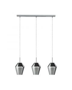 Grijze moderne hanglamp glas, Carl