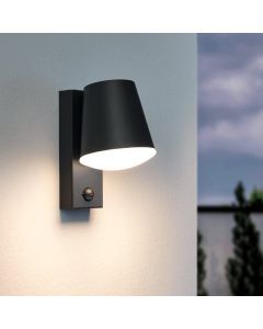 Antraciete moderne buiten wandlamp met bewegingssensor metaal, Aiden, IP44