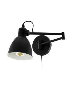 Zwarte klassieke wandlamp, Tjarco, staal