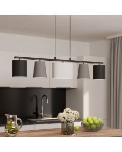 Grijze moderne hanglamp staal, Anina