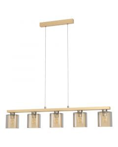 Houten hanglamp amber, Magali