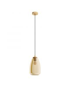Amberkleurige design hanglamp glas, Fredericus