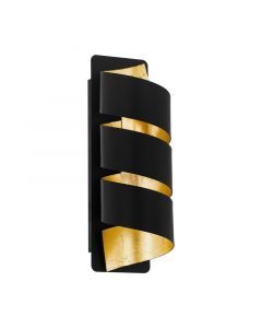 Zwarte moderne wandlamp, Niek, staal
