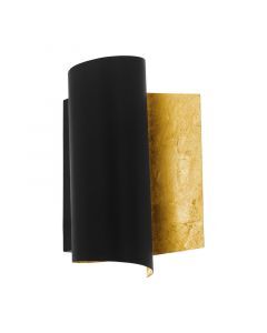 Zwarte moderne wandlamp, Oktay, staal