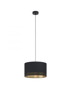 Zwarte moderne hanglamp stof, Niko