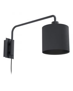 Zwarte moderne wandlamp, Vanita, staal
