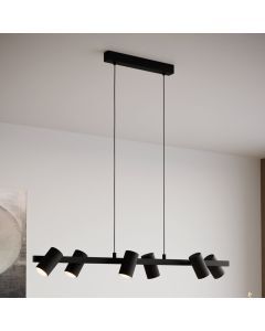 Zwarte moderne hanglamp staal, Patrice