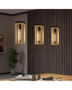 Houten hanglamp bruin, Jasmina