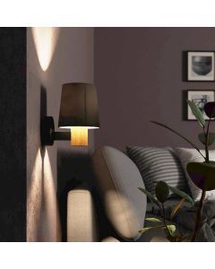 Taupe landelijke wandlamp stof, Teodora