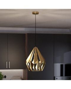 Gouden industriële hanglamp aluminium, Acri