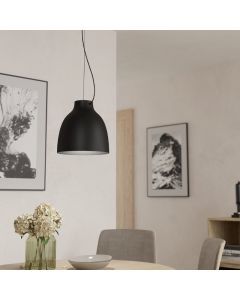 Zwarte industriële hanglamp aluminium, Thijs
