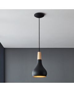 Zwarte hanglamp aluminium, Tjebbe