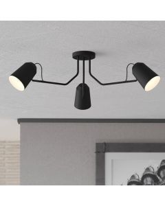 Zwarte industriële plafondlamp aluminium, Jelco