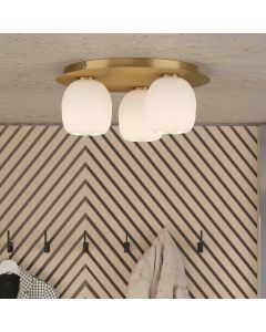Witte design plafondlamp glas, Jeannine
