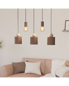 Taupe landelijke hanglamp aluminium, Sjaak