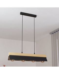 Zwarte industriële hanglamp aluminium, Kyla