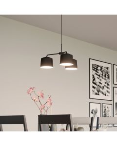 Zwarte industriële hanglamp aluminium, Vinod