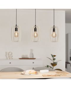 Houten hanglamp grijs, Wilko