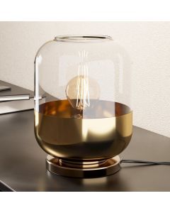 Gouden design tafellamp glas, Jeanny, met schakelaar