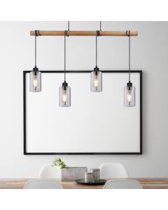 Landelijke hanglamp hout, Mariya