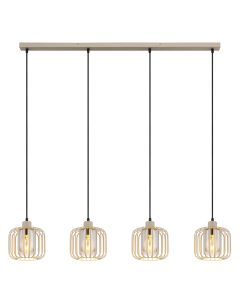 Beige industriële eettafel hanglamp metaal, Jolanda