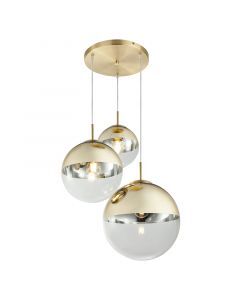 Design eettafel hanglamp Novia, goud, glas