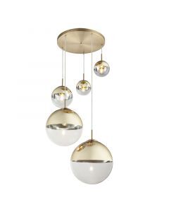 Design eettafel hanglamp Novia, goud, glas