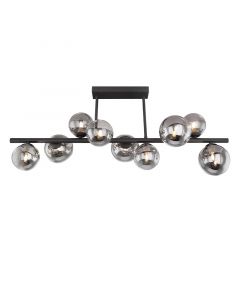 Design plafondlamp Melinda, zwart, rookglas