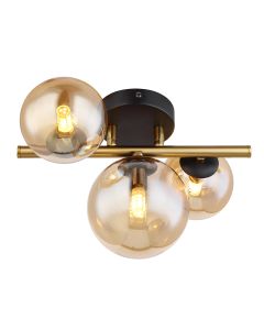 Amberkleurige design plafondlamp glas, Melinda