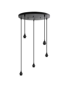 Aluminium hanglamp zonder kap zwart, Rika