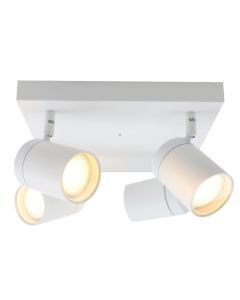 Witte plafondspot Ciara, aluminium, modern, IP44, 4L