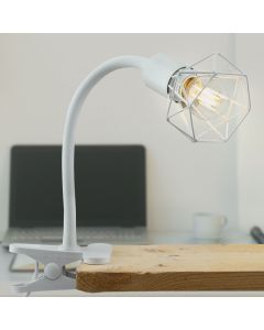 Witte klemspot Jaylano, metaal, industrieel