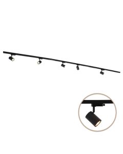 3M zwart 1-fase railverlichting systeem + 5 Elena railspots