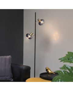 Design vloerlamp Skip, zwart, glas