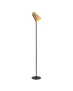 Rotan vloerlamp bruin, Bensen, met schakelaar