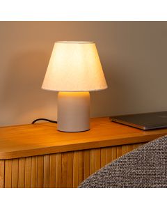 Keramische tafellamp beige, Macia, met schakelaar