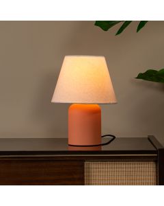 Keramische tafellamp oranje, Macia, met schakelaar