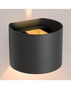 Grijze wandlamp Xio, Aluminium