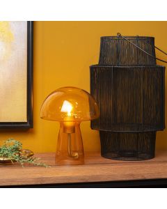 Oranje tafellamp modern, Fungo, met schakelaar
