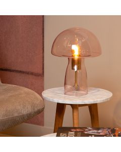 Roze tafellamp modern, Fungo, met schakelaar