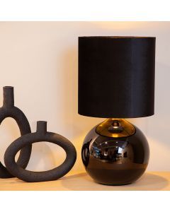 Zwarte tafellamp retro, Esterad, met schakelaar