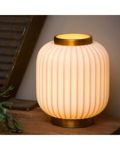 Witte tafellamp Gosse, steen
