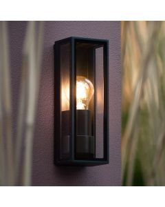 Zwarte buitenlamp Dukan, glas, IP65