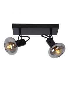 Zwarte moderne plafondspot, Madee, glas