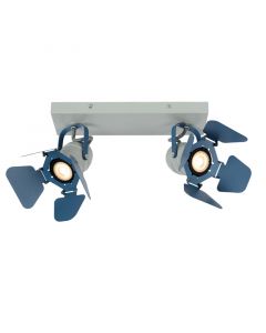 Blauwe kinder plafondlamp Picto, metaal