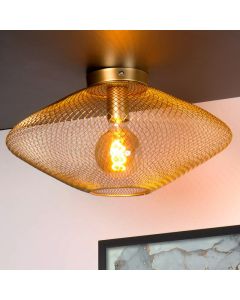 Gouden plafonniere Mesh, metaal