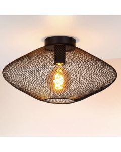 Zwarte plafonniere Mesh, metaal