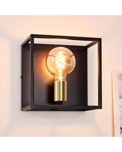 Zwarte wandlamp Ruben, metaal